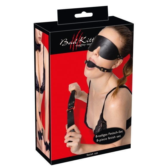 Bad Kitty - Bondage Set in Tasche - 7-teilig (schwarz-gold)