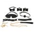 Bad Kitty - 7-Piece Bondage Set in Bag (Black-Gold)