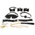 Bad Kitty - 7-Piece Bondage Set in Bag (Black-Gold)