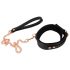 Bad Kitty - halsband met metalen riem (zwart-rosegoud)