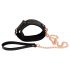 Bad Kitty - Collar with Metal Leash (Black-Rose Gold)