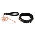 Bad Kitty - Collar with Metal Leash (Black-Rose Gold)