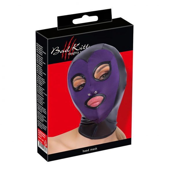 Bad Kitty - shiny suction mask (purple-black)