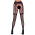 Cottelli Legwear - Strumpfhalter-Effekt, offene Netzstrumpfhose - Schwarz (S-L)