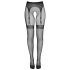 Cottelli Legwear - Strumpfhalter-Effekt, offene Netzstrumpfhose - Schwarz (S-L)