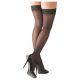 Cottelli - Black Thigh-High Stockings - with Stripe