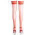 Cottelli - Satin Thigh Highs (Red)  - 3/M-L