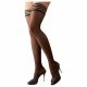 Cottelli - Black Thigh Highs with Striped Trim  - 3/M-L