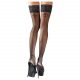 Cottelli - Lily-patterned, Striped Thigh Highs (Black)