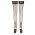 Cottelli - Lily-patterned, Striped Thigh Highs (Black)  - 4