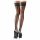 Cottelli - Lily-patterned, Striped Thigh Highs (Black)  - 5