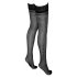 Cottelli - Lace-Trimmed Small Pattern Thigh Highs (Black)