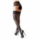 Cottelli - Lace-Trimmed Small Pattern Thigh Highs (Black)  - 5