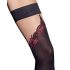 Cottelli - Embroidered Double Layer Thigh Highs (Black)  - 4