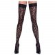 Cottelli Legwear - Leopard Print Thigh Highs (Black)  - 3