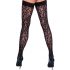 Cottelli Legwear - Leopard Print Thigh Highs (Black)  - 3