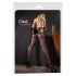 Cottelli Collection Sex Strumpfhose - sexy zvlněné punčochy (černé)  - L