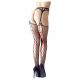 Cottelli - Black Fishnet Stockings with Red Lace-up  - L/XL