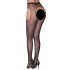 Cottelli Legwear - open, glinsterende netkousen - zwart (S-L)