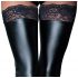 Noir - Lace Glossy Thigh Highs (Black)