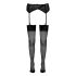 Cottelli - Back striped tights with high heel stitching (black) - 2