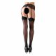 Cottelli - Striped Back Stockings with High Heel Seam (Black)  - 3