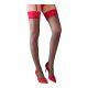 Cottelli - Black Stockings with Red Lace Trim