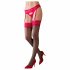 Cottelli - Black Stockings with Red Lace Trim  - 7