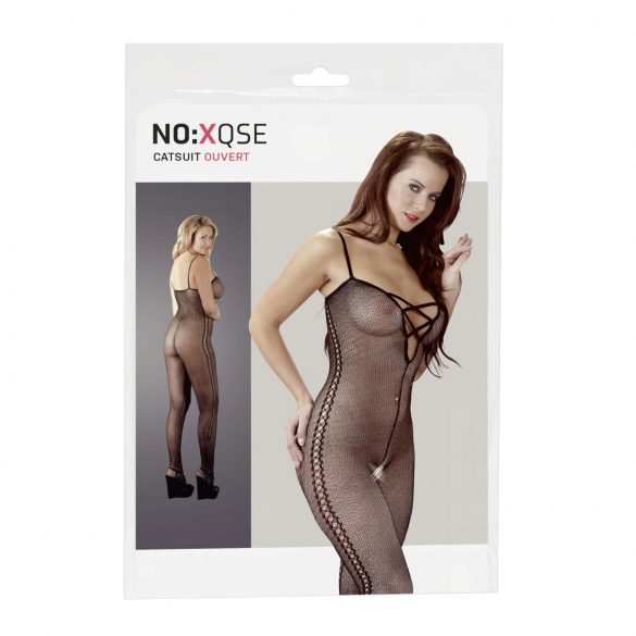 NO:XQSE - Side Patterned Bodystocking - Black