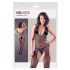 NO:XQSE - Halsband, gestreift, offener Overall mit Tanga - schwarz (S-L)