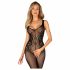 Obsessive G335 - sheer, open crotch fishnet bodystocking (black) - S-L