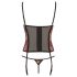 Cottelli - Rose bodice and thong (black-red)