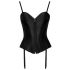 Cottelli Party - Satin-Korsett mit Strumpfhalter (schwarz)