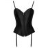 Cottelli Party - Satin Corset with Garter (Black)  - M