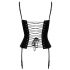 Cottelli Party - corset din satin cu jartiere (negru)  - M