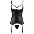 Cottelli Bondage - Glossy Lift-Up Top with Hand Restraints (Black)  - M