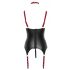 Cottelli Bondage - Glanzend bustier met kraag (zwart) - L