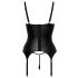 Abierta Fina - Uplift Top with Garter (Black)  - L