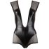 Cottelli - glanzend net bodysuit (zwart)