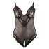 Body in Pizzo con Apertura Intima - Taglia Plus (Nero)