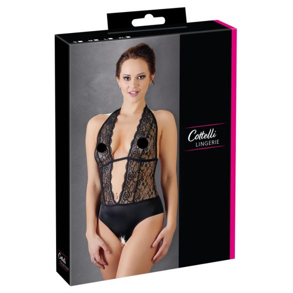 Cottelli - Kanten halterbody (zwart) - XL