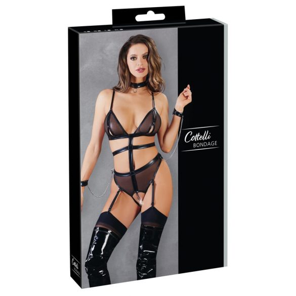 Cottelli Bondage - geketend open body (zwart) - M