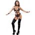 Cottelli Bondage - Open Body with Straps and Chains (Black)  - L