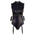 Cottelli Bondage - Sleeveless Glossy Bodysuit with Hand Restraints (Black)  - L