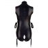 Cottelli Bondage - Sleeveless Glossy Bodysuit with Hand Restraints (Black)  - L