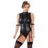 Cottelli Bondage - body sans manches brillant avec fixations pour les mains (noir) - XL