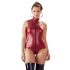 Cottelli Party - Zippered Sleeveless Shiny Bodysuit (Burgundy)  - M