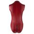 Cottelli Party - Zippered Sleeveless Shiny Bodysuit (Burgundy)  - M