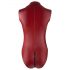 Cottelli Party - Zippered Sleeveless Shiny Bodysuit (Burgundy)  - M