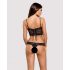 Obsessive Alluria - body din dantelă cu flori (negru)